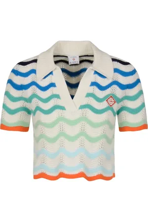 Casablanca Wave-pattern polo top