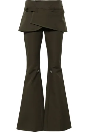 Courrèges Layered-skirt bootcut trousers
