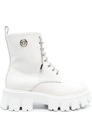 Philipp Plein Logo-plaque lace-up leather boots