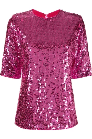 Saint Laurent 1990s sequinned short-sleeved blouse