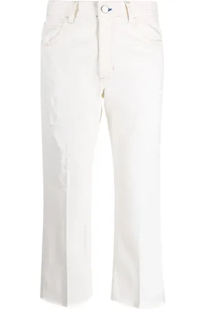 ..,MERCI Distressed-effect cropped trousers