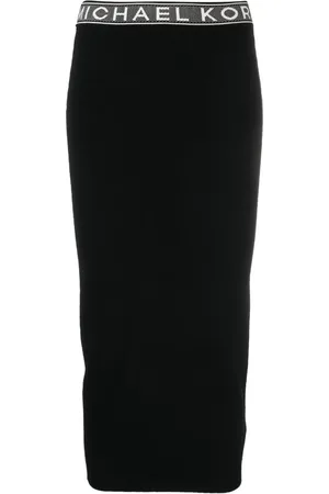 Michael Kors Logo-waistband midi skirt