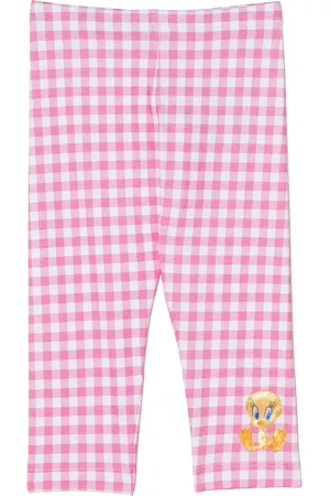 MONNALISA Tweety-print checked leggings