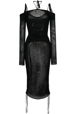 ANDREADAMO Semi-sheer midi dress