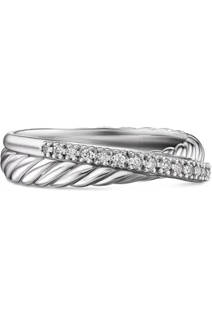 David Yurman Sterling Crossover diamond ring (5.3mm)