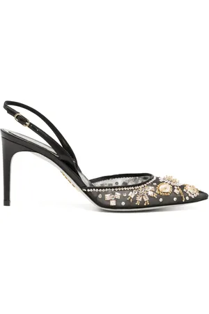 RENE CAOVILLA Aretha 70mm crystal-embellished slingback pumps