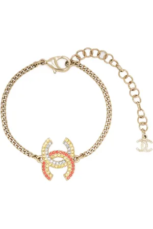 CHANEL 2000s CC-logo rhinestone-embellished bracelet