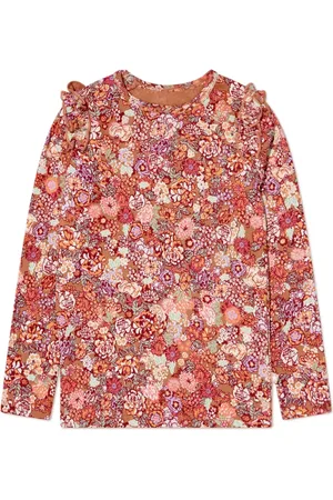 Molo Floral-print ruffled T-shirt