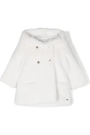 Tartine Et Chocolat Double-breasted faux-fur hooded coat