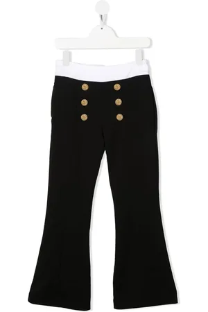 Balmain Button-detail zipped flared trousers