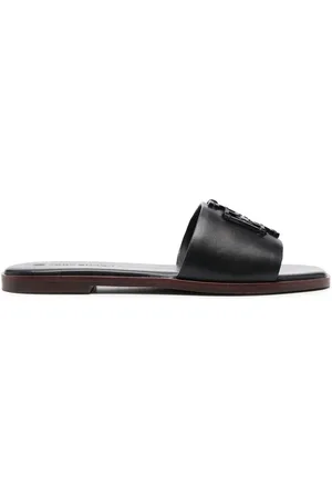 Tory Burch Ines logo-patch slides