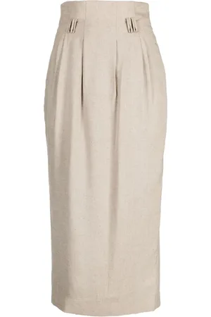 MAME KUROGOUCHI Pleat-detailing midi skirt