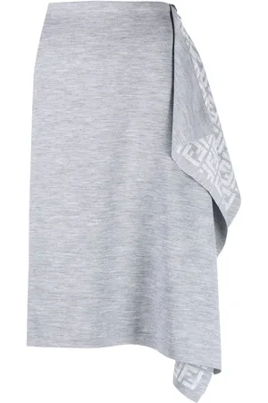 Fendi Asymmetric knitted wrap skirt