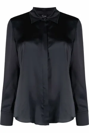 CARINE GILSON Long-sleeve silk-satin shirt