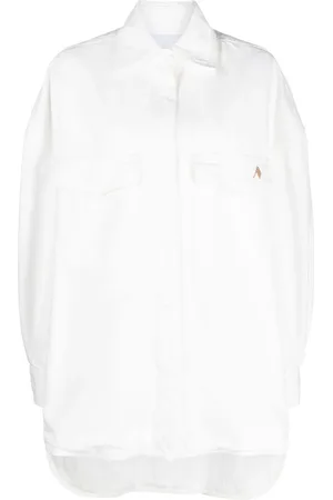The Attico Logo-embroidered shirt jacket