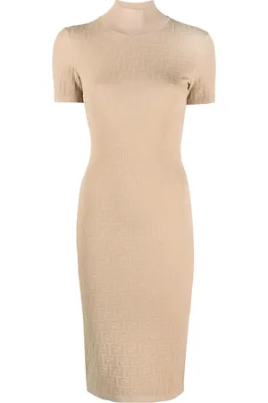 Fendi FF jacquard body-con midi dress