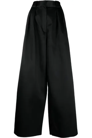 Khaite Satin pleat-detail palazzo trousers