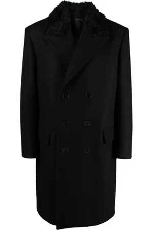 Lanvin Double-breasted fur-collar coat