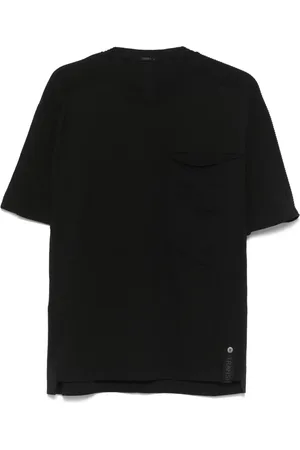 TRANSIT Knitted-collar cotton T-shirt
