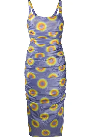 Maisie Wilen Ruched gradient polka dot dress