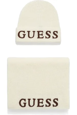 Guess Logo-embroidered beanie set