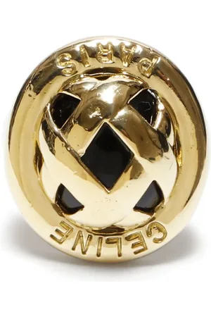 Céline 18kt yellow logo-engraved ring