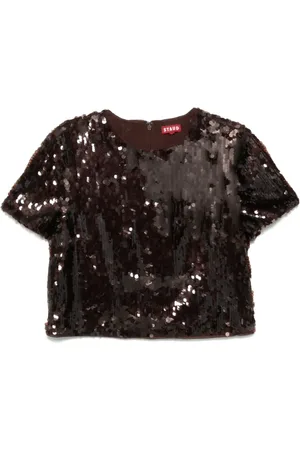 Staud Quincy sequinned T-shirt