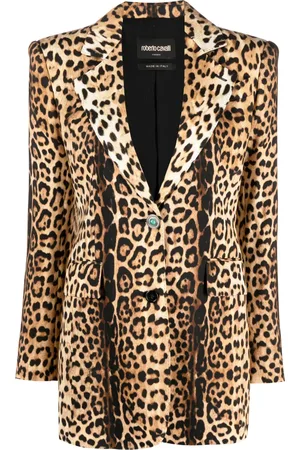 Roberto Cavalli Leopard-print single-breasted blazer