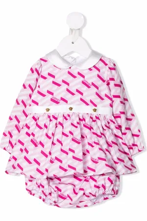 VERSACE Geometric print silk dress