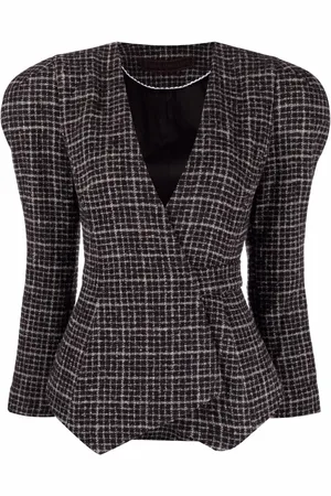 ULYANA SERGEENKO Check wrap-style blazer