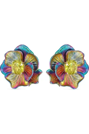 Anabela Chan 18kt gold vermeil Rainbow Bloom quartz earrings