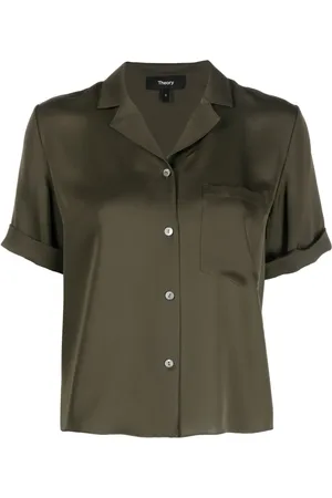 THEORY Short-sleeve silk shirt