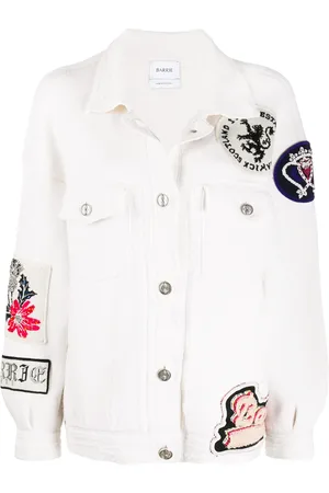 Barrie Oversized patchwork detailed knitted jacket