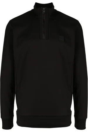 HUGO BOSS Logo-patch high-neck sweatshirt