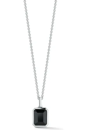 Mateo Sterling Emerald Cut onyx necklace