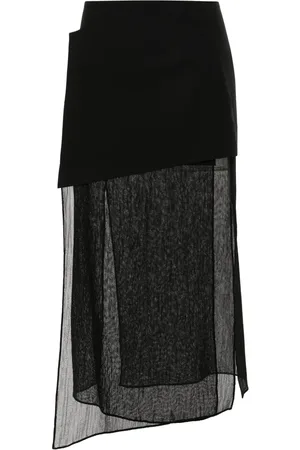 Gauchere Panelled wool skirt