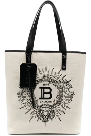 Balmain Varsity embroidered-logo tote bag