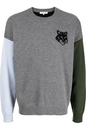 Maison Kitsuné Intarsia-knit logo wool jumper