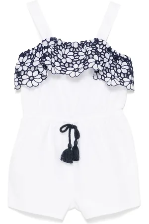 PATACHOU Floral-embroidered playsuit