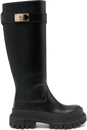 Dolce & Gabbana Logo-strap leather boots