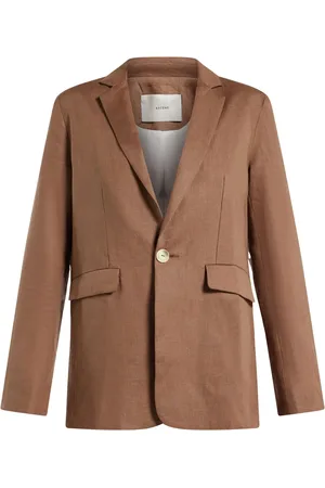 ASCENO Single-breasted organic linen blazer