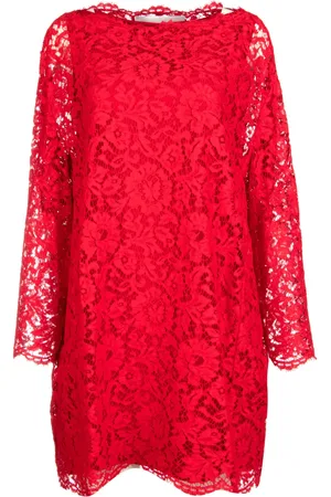 VALENTINO GARAVANI Floral-lace mini dress