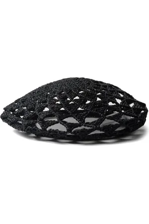 Prada Woven-raffia beret