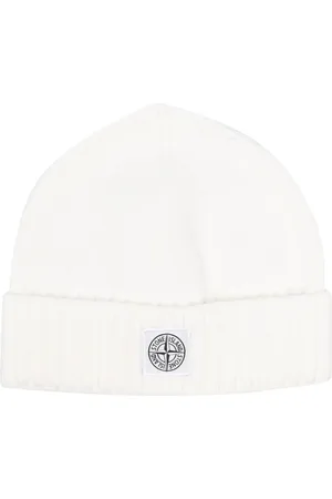 Stone Island Logo-patch cotton beanie
