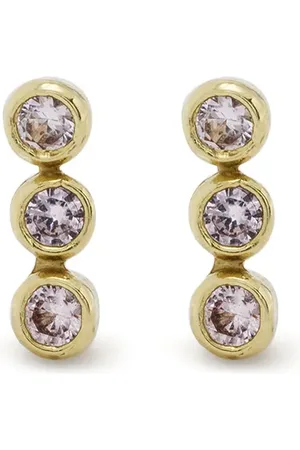 Jennifer Meyer 18kt yellow mini bezel sapphire stud earrings