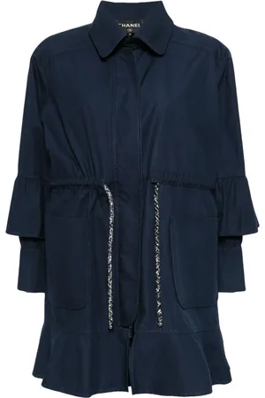 CHANEL Cotton layered drawstring coat