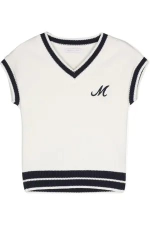 MONNALISA Embroidered-logo V-neck vest