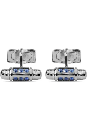 Officina Bernardi 18kt white gold Lumen sapphire and diamond cufflinks