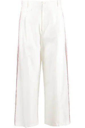 ZEUS+DIONE Tape-detail wide-leg trousers