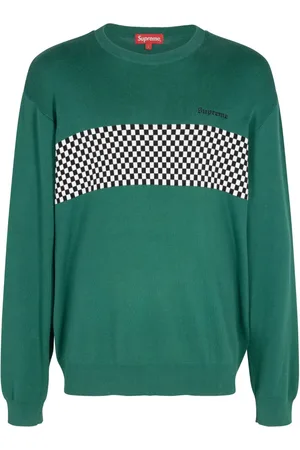 Supreme Checkered panel crew-neck sweatshirt